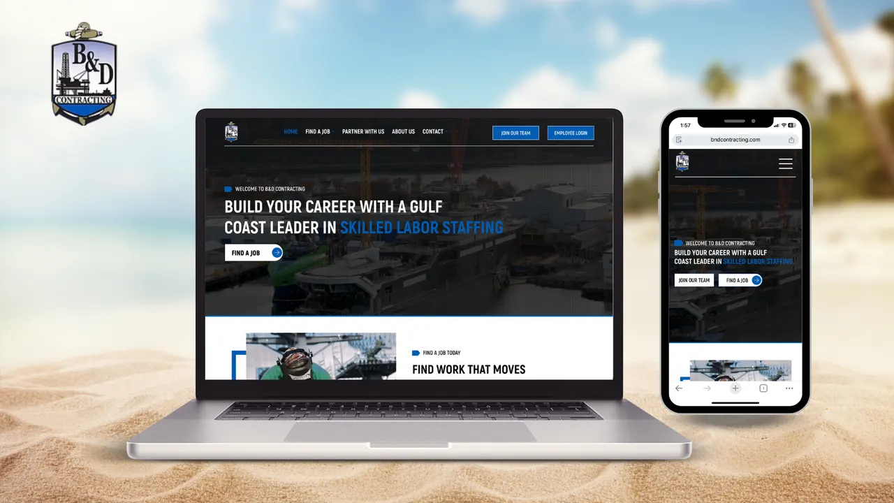 B&D Contracting website