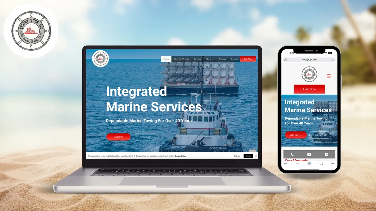 Crosby Tugs website built by Make Waves Marketing - Marine industry, Louisiana.
