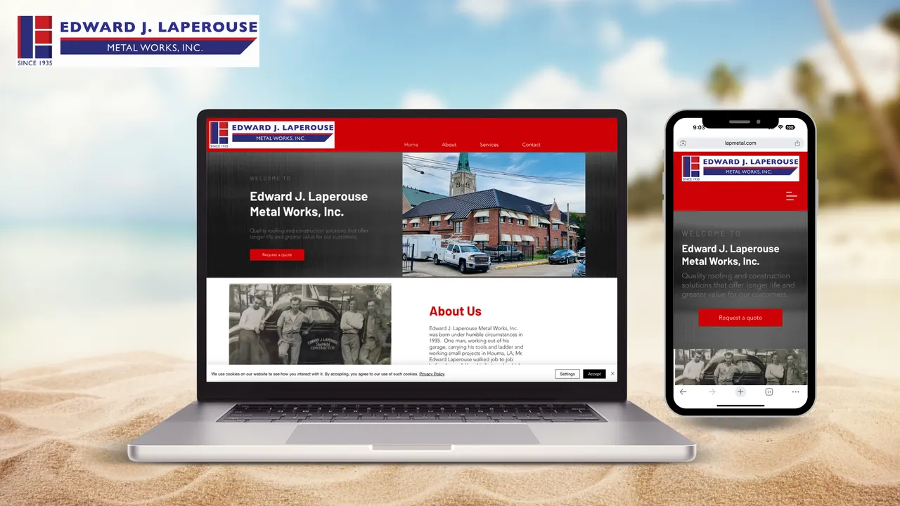 Edward J. Laperouse website built by Make Waves Marketing - Industrial industry, Louisiana.