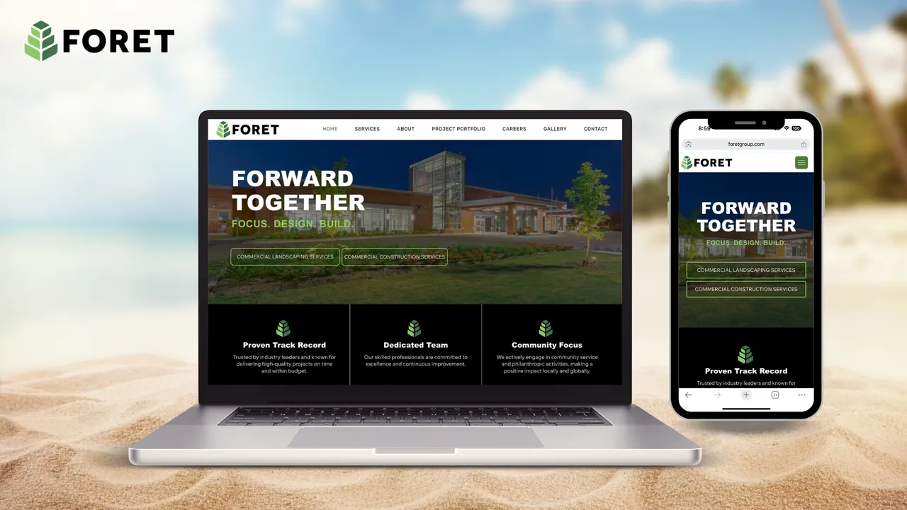 Foret Group website built by Make Waves Marketing - Industrial industry, Louisiana.