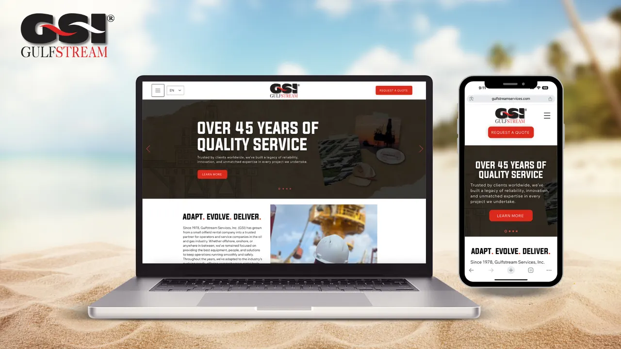 Gulfstream Services website built by Make Waves Marketing - Energy industry, Louisiana.
