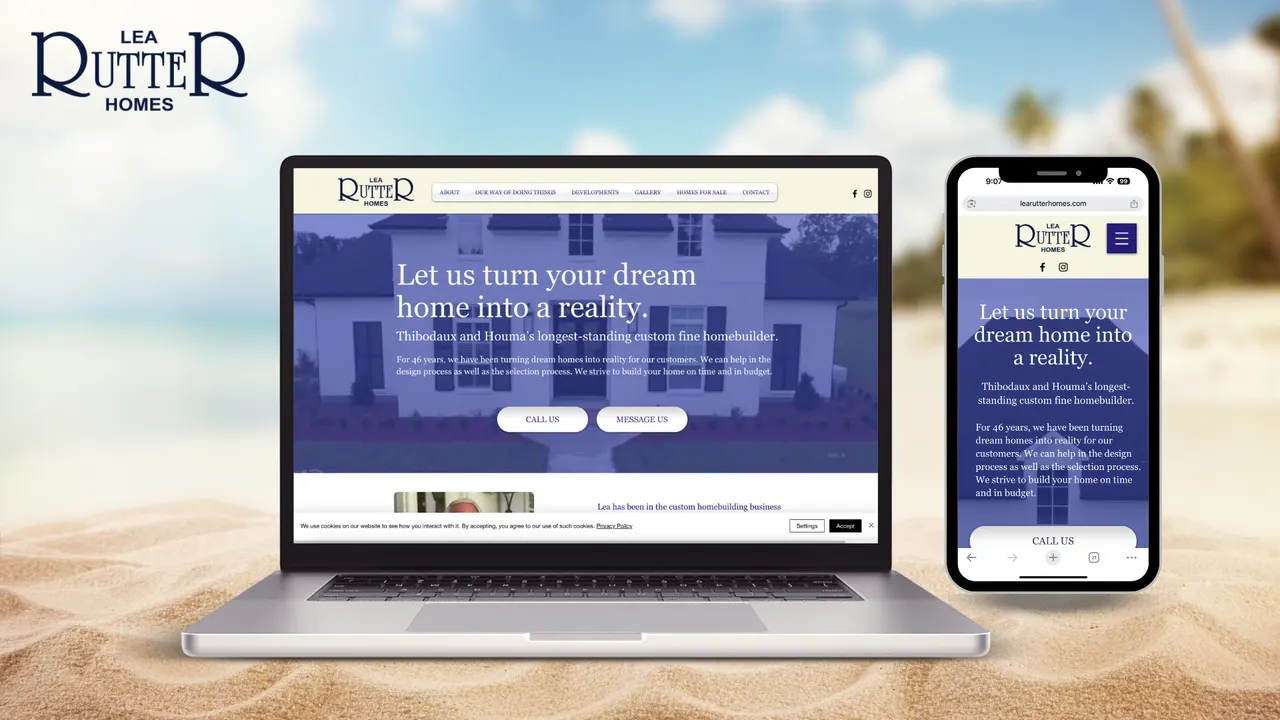 Lea Rutter Homes website built by Make Waves Marketing - Real Estate industry, Louisiana.