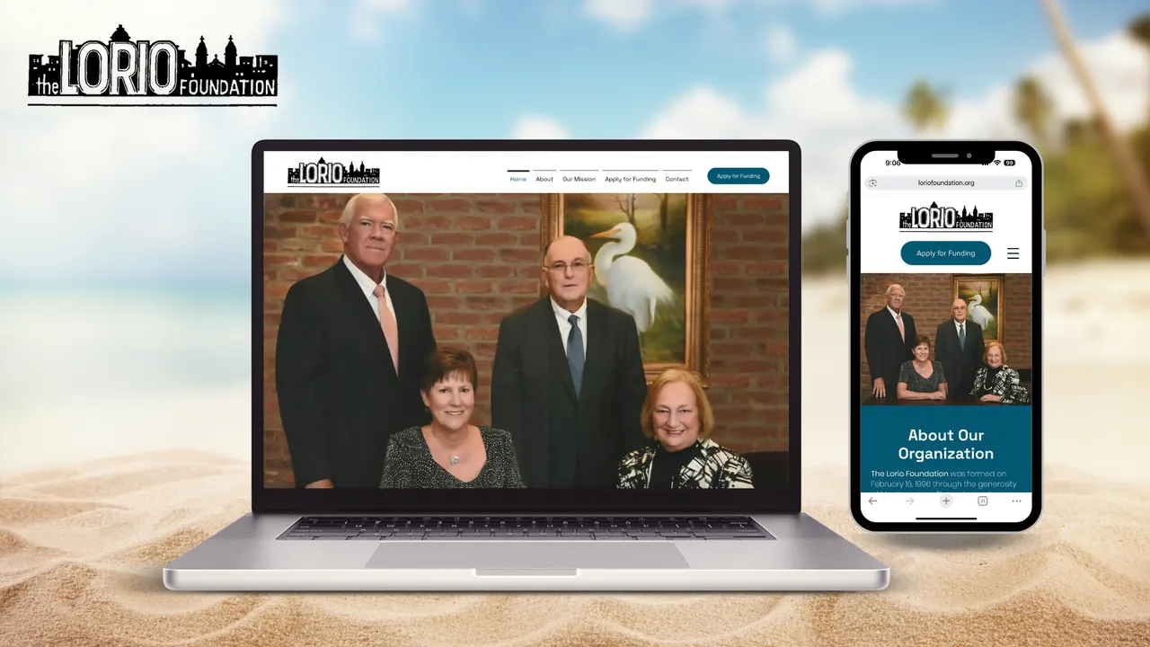 Lorio Foundation website built by Make Waves Marketing - Nonprofit industry, Louisiana.
