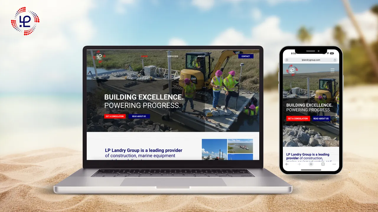 LP Landry website built by Make Waves Marketing - Industrial industry, Louisiana.