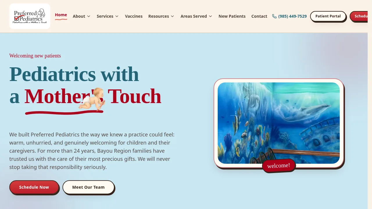 Preferred Pediatrics website