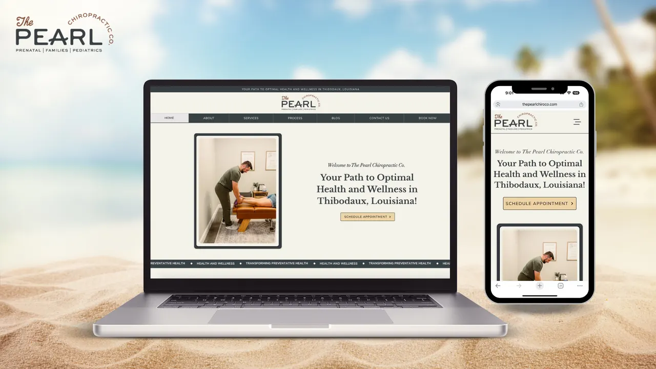 The Pearl Chiropractor website built by Make Waves Marketing - Healthcare industry, Louisiana.