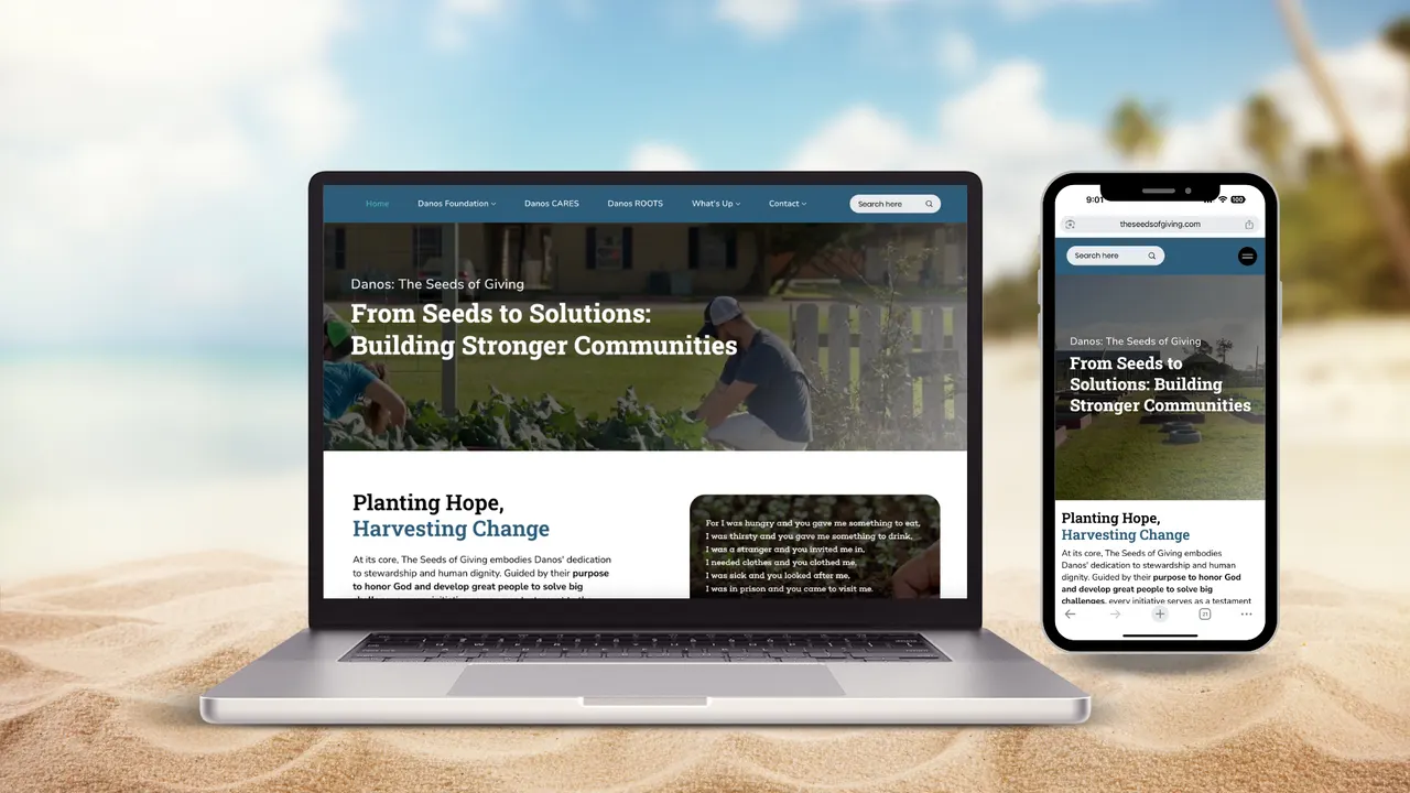 The Seeds of Giving website built by Make Waves Marketing - Nonprofit industry, Louisiana.
